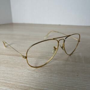 Vintage B&L Ray-Ban Sunglasses Aviator Gold FRAMES ONLY READ 58-14